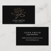 Moderne minimalistische Lotus Yoga Instructor Visitekaartje (Voorkant / Achterkant)