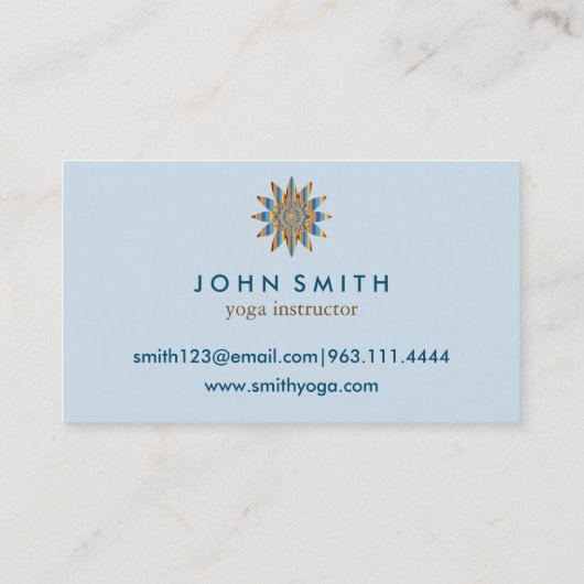 Moderne minimalistische Lotus Yoga Instructor Visitekaartje (Achterkant)