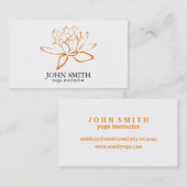 Moderne minimalistische Lotus Yoga Instructor Visitekaartje (Voorkant / Achterkant)