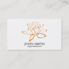 Moderne minimalistische Lotus Yoga Instructor Visitekaartje