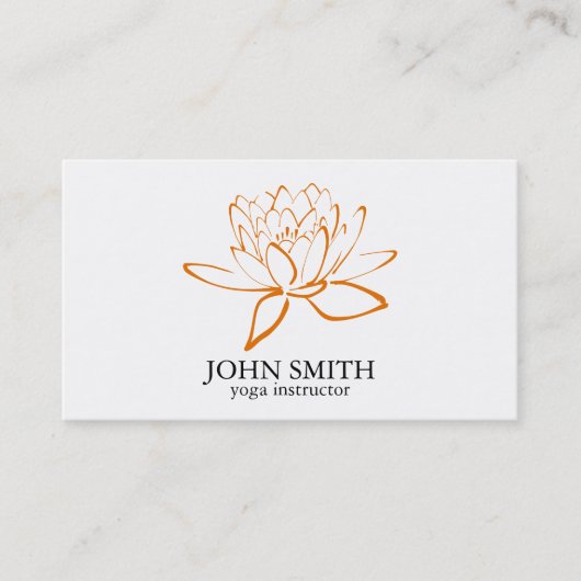 Moderne minimalistische Lotus Yoga Instructor Visitekaartje (Voorkant)