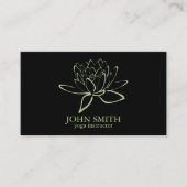 Moderne minimalistische Lotus Yoga Instructor Visitekaartje (Voorkant)