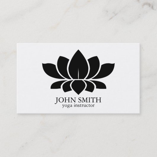 Moderne minimalistische Lotus Yoga Instructor Visitekaartje (Voorkant)