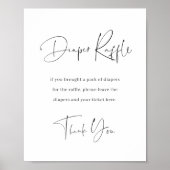 Moderne minimalistische luier Raffle Baby shower t Poster (Voorkant)
