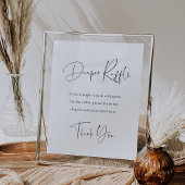 Moderne minimalistische luier Raffle Baby shower t Poster