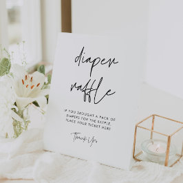 Moderne minimalistische luierkrabbel reclamebord met voetstuk