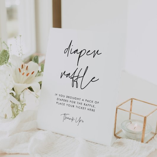 Moderne minimalistische luierkrabbel reclamebord met voetstuk