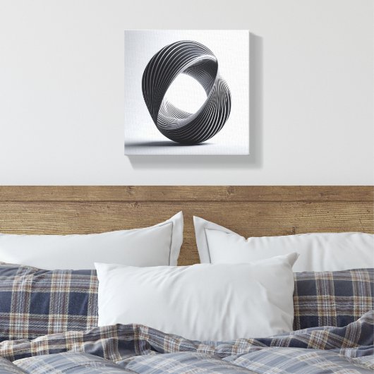 Moderne Minimalistische Lus Kunst - Abstracte 3D g Canvas Afdruk (Insitu (Slaapkamer))