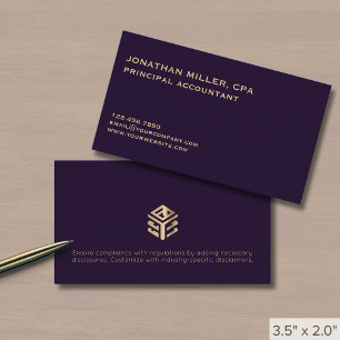 Moderne minimalistische Luxe Gold Logo Visitekaartje