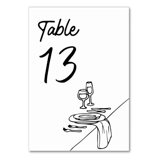 Moderne Minimalistische Luxe Trouwdag Handgetekend Kaart (Voorkant)