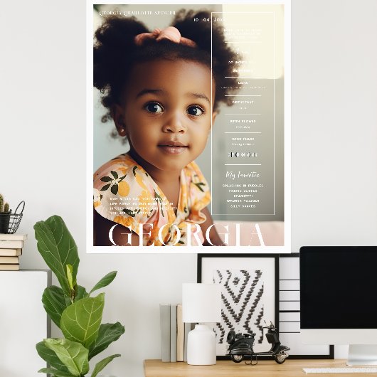 Moderne Minimalistische Magazine Cover | Verjaarda Poster (Thuiskantoor)