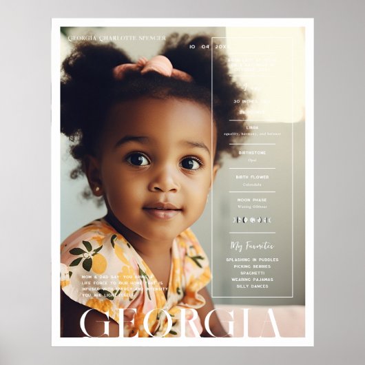 Moderne Minimalistische Magazine Cover | Verjaarda Poster (Voorkant)