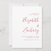 Moderne Minimalistische Magenta Script Save the Da Aankondiging (Voorkant)