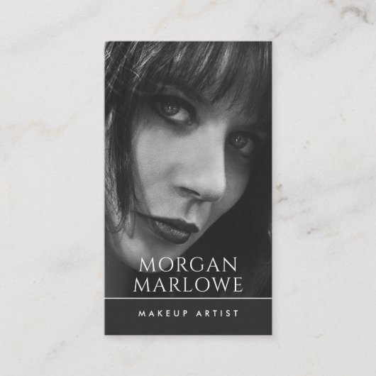 Moderne minimalistische make-up artiest foto visitekaartje (Voorkant)