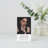 Moderne minimalistische make-up artiest foto visitekaartje (Staand voorkant)