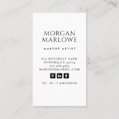 Moderne minimalistische make-up artiest foto visitekaartje (Achterkant)