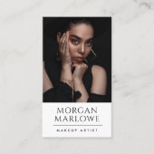 Moderne minimalistische make-up artiest foto visitekaartje (Voorkant)