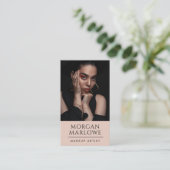 Moderne minimalistische make-up artiest foto visitekaartje (Staand voorkant)