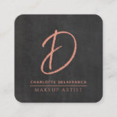 Moderne Minimalistische Make-up Artiest Monogram Z Vierkante Visitekaartje (Voorkant)