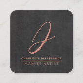 Moderne Minimalistische Make-up Artiest Monogram Z Vierkante Visitekaartje (Voorkant)