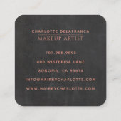 Moderne Minimalistische Make-up Artiest Monogram Z Vierkante Visitekaartje (Achterkant)