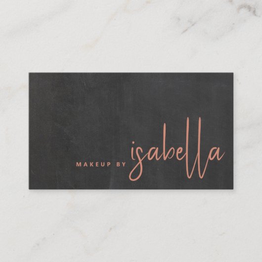Moderne Minimalistische Make-up Artiest Script Naa Visitekaartje (Voorkant)