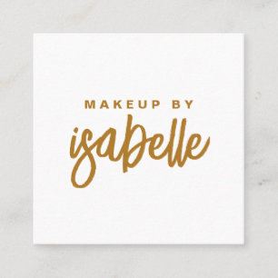 Moderne minimalistische make-up artist Gold Script Vierkante Visitekaartje