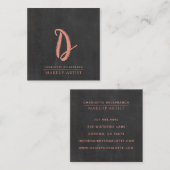 Moderne minimalistische make-up artist monogram vierkante visitekaartje (Voorkant / Achterkant)