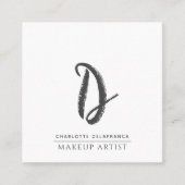 Moderne minimalistische make-up artist monogram vierkante visitekaartje (Voorkant)