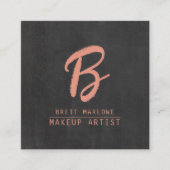 Moderne minimalistische make-up artist monogram vierkante visitekaartje (Voorkant)