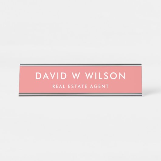 Moderne minimalistische makelaar bureau naambordje (Voorkant)