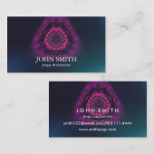 Moderne minimalistische Mandala Lotus Yoga Instruc Visitekaartje (Voorkant / Achterkant)