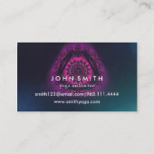 Moderne minimalistische Mandala Lotus Yoga Instruc Visitekaartje (Achterkant)