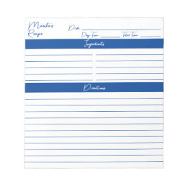 Moderne Minimalistische Manuscript Elegant Blauw O Notitieblok
