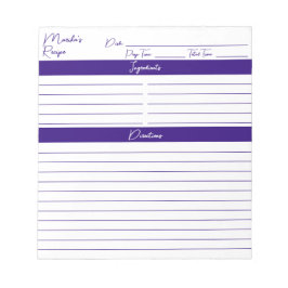 Moderne Minimalistische Manuscript Elegant Paarse Notitieblok