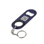 Moderne minimalistische marine blauw aangepaste lo mini flessenopener (Achterkant Gekanteld)