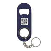 Moderne minimalistische marine blauw aangepaste lo mini flessenopener (Achterkant)