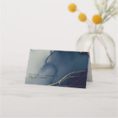 Moderne minimalistische marine blauw goud strand b plaatskaartje (Achterkant)