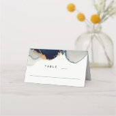 Moderne minimalistische marine blauw goud strand b plaatskaartje (Voorkant)