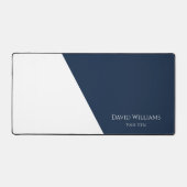 Moderne minimalistische marine blauw wit op maat bureaumat (Voorkant)