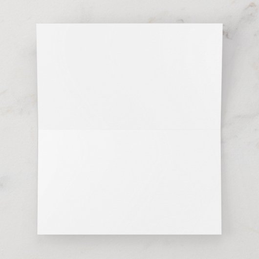 Moderne minimalistische marine blauwe bruiloft pla plaatskaartje (Binnenkant ongevouwen)