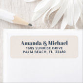 Moderne minimalistische marine Blue en Ecru Beige Etiket (Insitu)