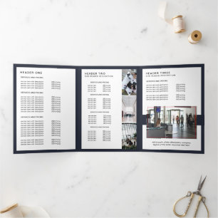 Moderne, minimalistische marine en Brochure met wi Drieluik Kaart