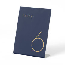 Moderne minimalistische marine en Gold Table Numbe