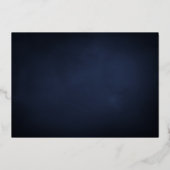 Moderne minimalistische marine en goud 70e verjaar folie uitnodiging (Achterkant)