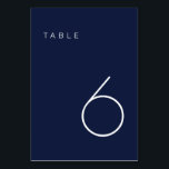 Moderne, minimalistische marine en witte tabelnumm kaart<br><div class="desc">Dit Moderne Minimalistische Aantal van de Lijst is perfect voor de aantallen van de trouwlijst of om het even welke partij van het lijstaantal wenst! Volledig aanpasbaar!</div>