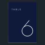 Moderne, minimalistische marine en witte tabelnumm kaart<br><div class="desc">Dit Moderne Minimalistische Aantal van de Lijst is perfect voor de aantallen van de trouwlijst of om het even welke partij van het lijstaantal wenst! Volledig aanpasbaar!</div>