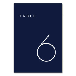 Moderne, minimalistische marine en witte tabelnumm kaart