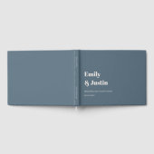 Moderne minimalistische marineblauw beige bruiloft gastenboek (Volledig)