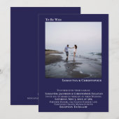 Moderne, minimalistische marineblauw Eenvoudig fot Kaart (Voorkant / Achterkant)